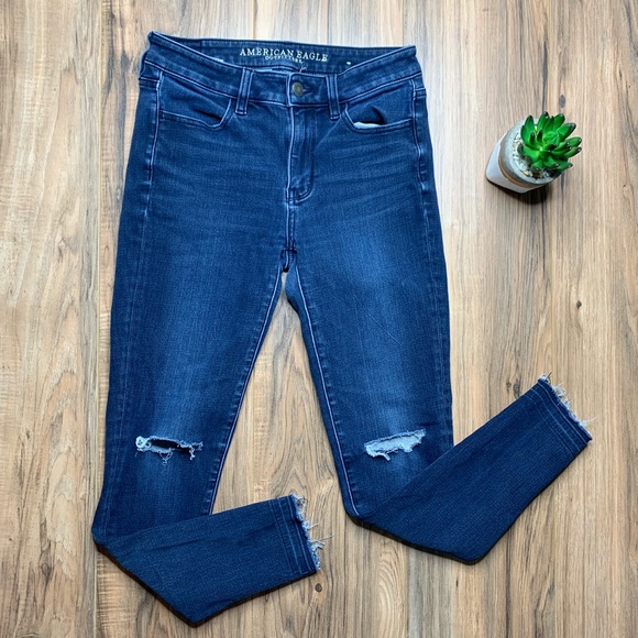 American Eagle Outfitters Denim - American Eagle Jegging Distressed High Rise Jeans
